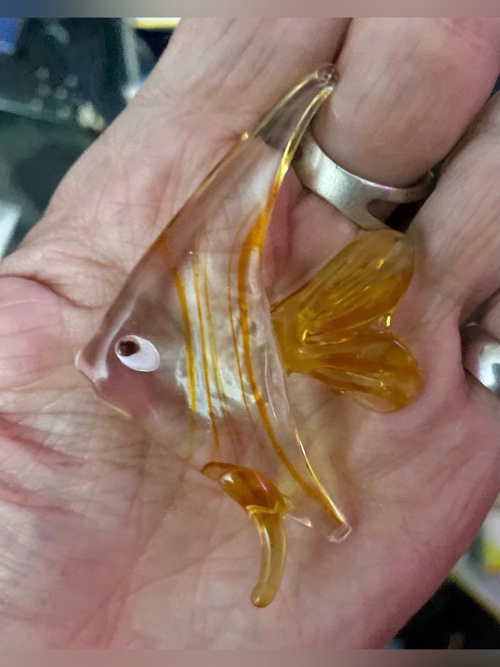 Vintage Murano Style Small Glass Angelfish